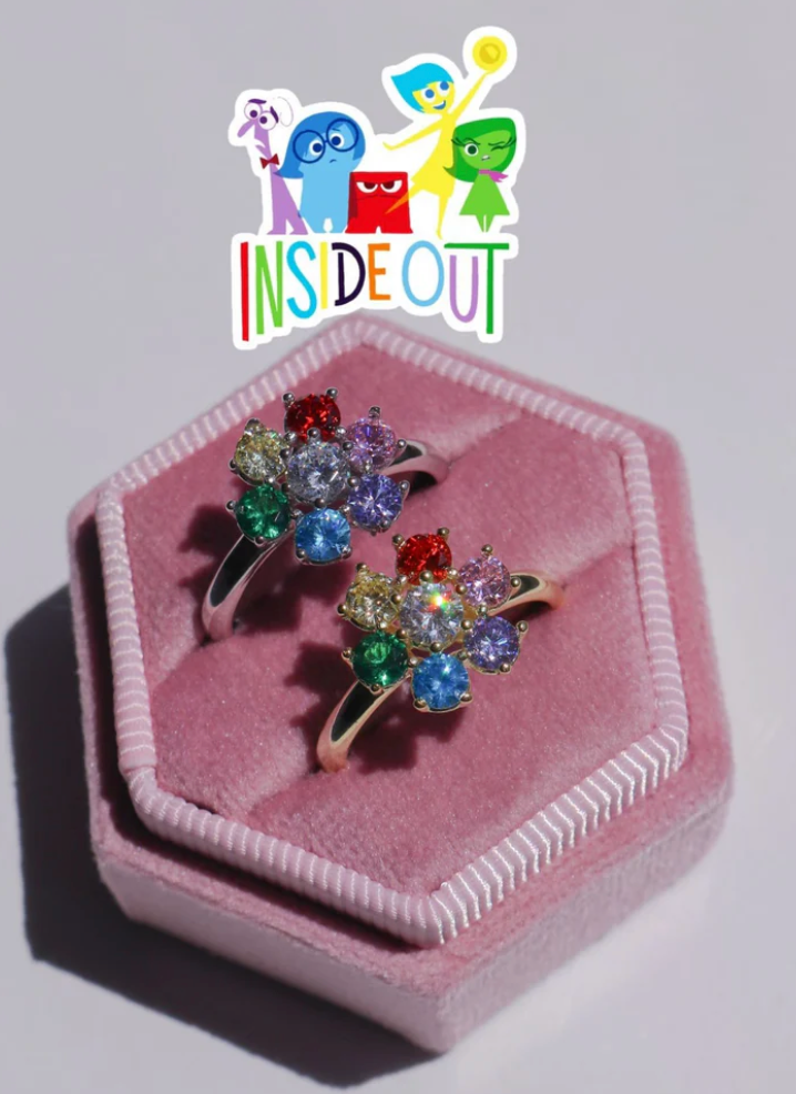 Inside Out 2 Anillo Intensamente Colores Plata, 925