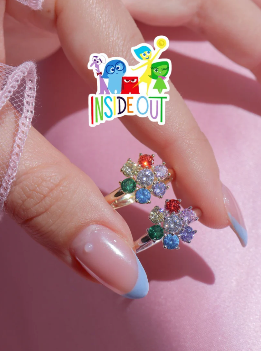 Inside Out 2 Anillo Intensamente Colores Plata, 925