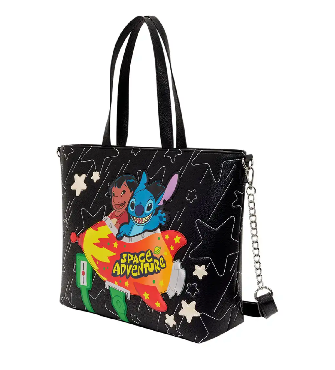 Lilo & Stitch Space Adventure Glow Tote Bolsa Crossbody Con Monedero