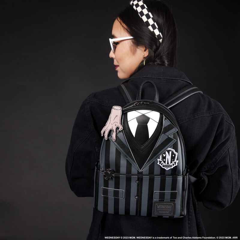 Wednesday Locos Addams Nevermore Cosplay Mochila