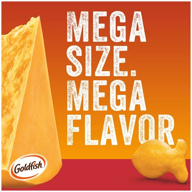 Goldfish Mega Bites, Sharp Cheddar Crackers, 5.9 oz Bag