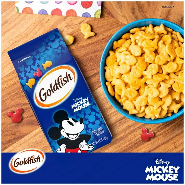 Goldfish Disney Mickey Mouse Cheddar Crackers, Snack Crackers, 6.6 oz Bag