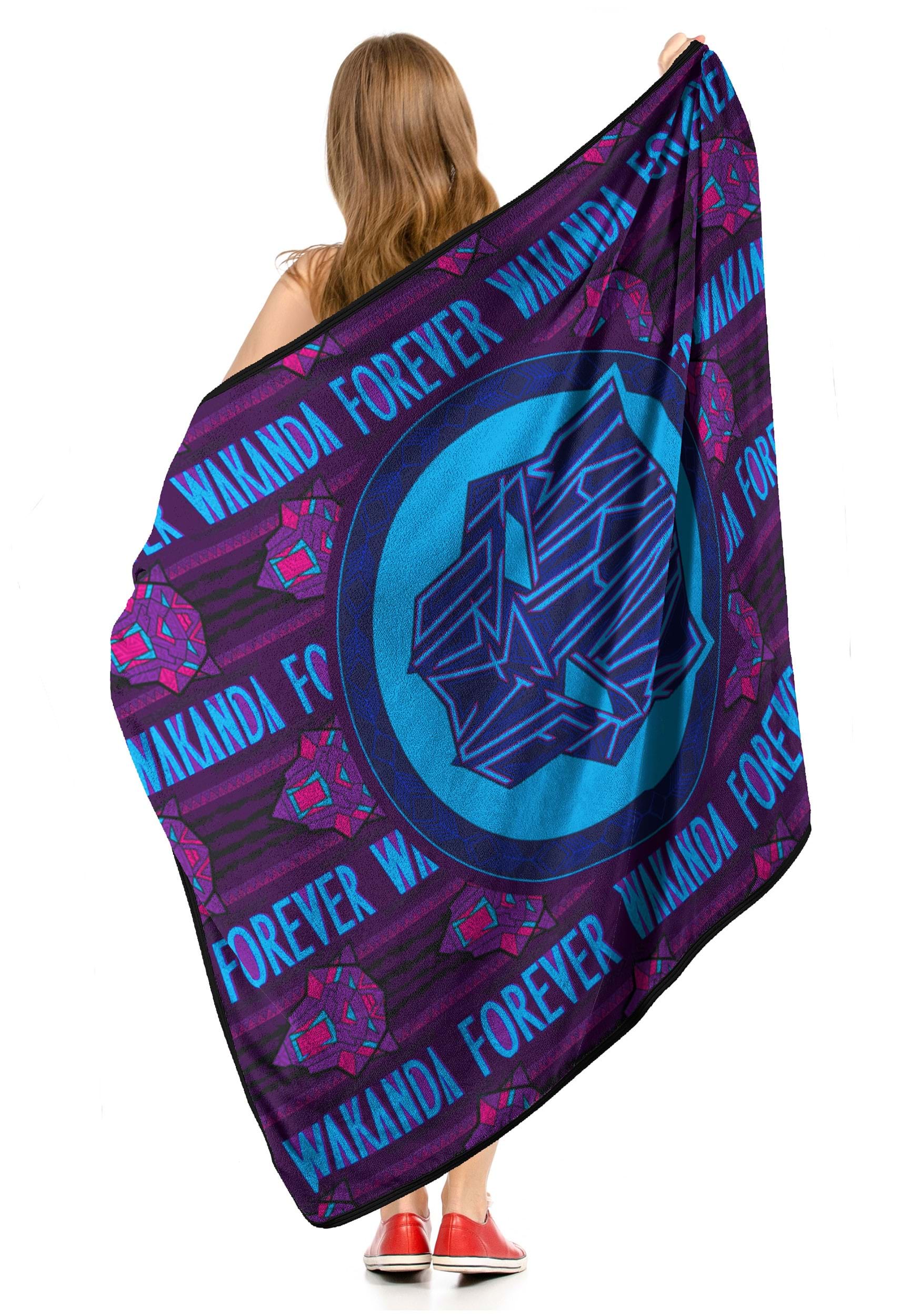 Black Panther Wakanda Forever Sign of Strength Cobija Black Panther