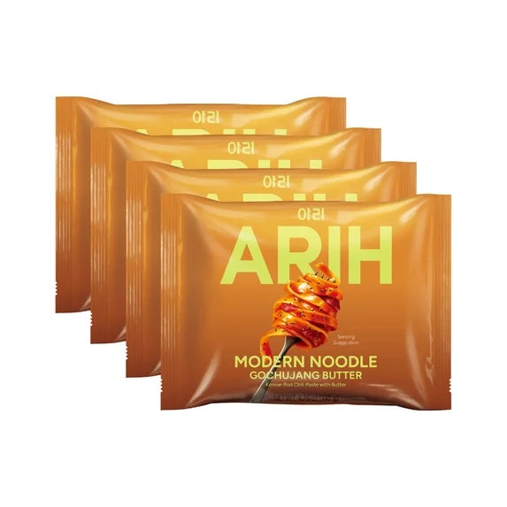 ARIH Ramen BTS Fideos Modernos, Fideos sin Caldo Fusión Coreano-occidental, BTS Paquete de 4