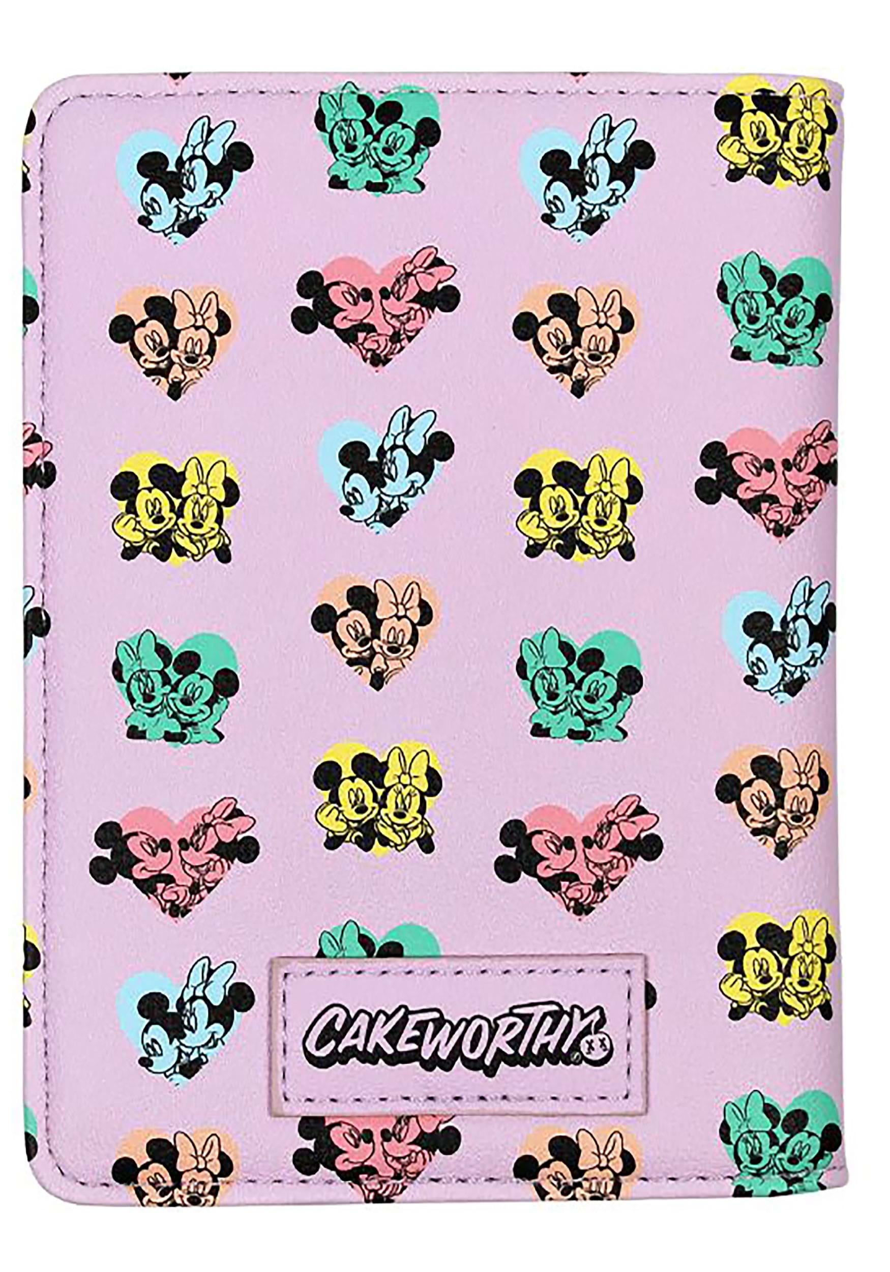 Porta Pasaporte Mickey and Minnie Heart Passport Holder