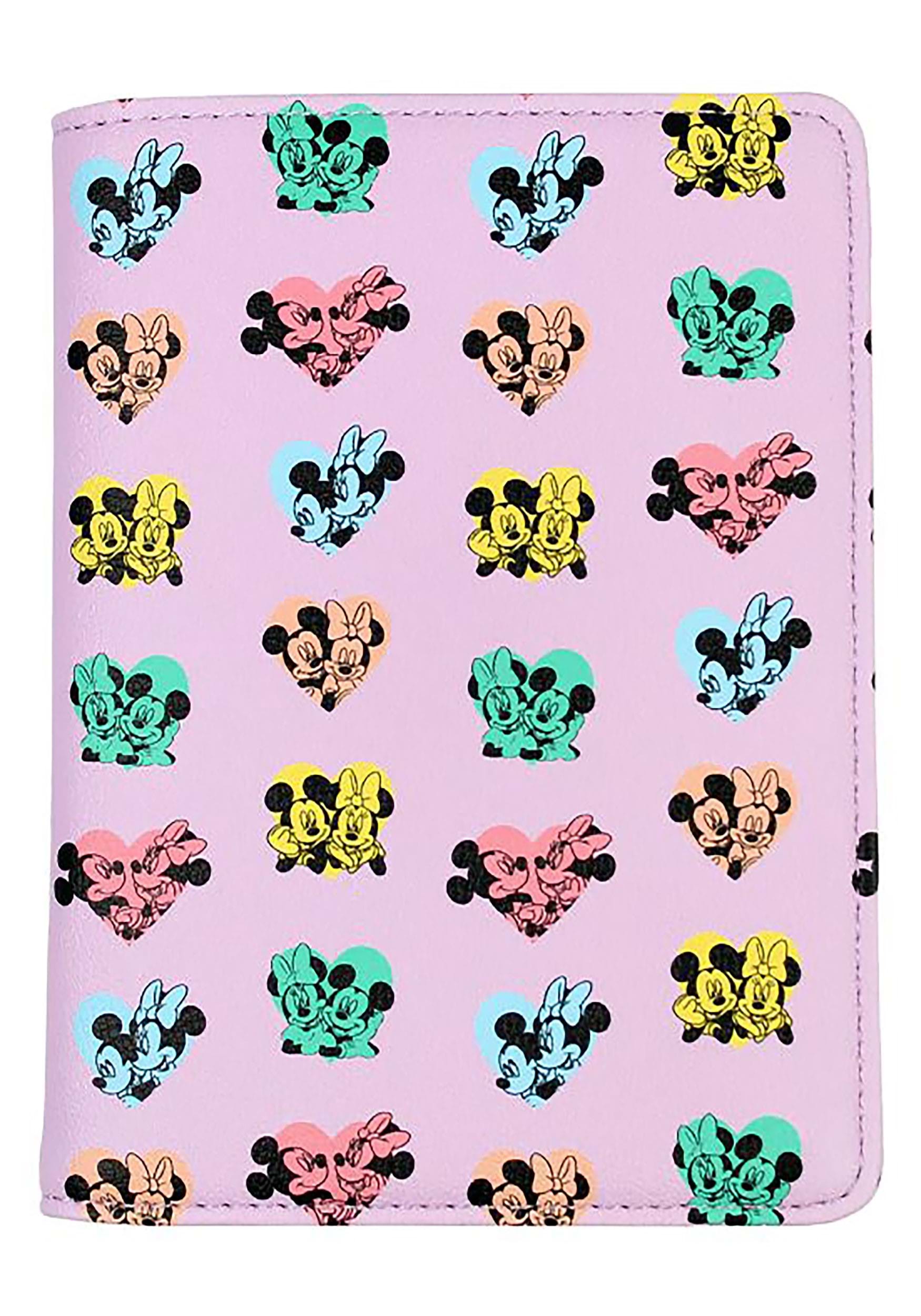 Porta Pasaporte Mickey and Minnie Heart Passport Holder