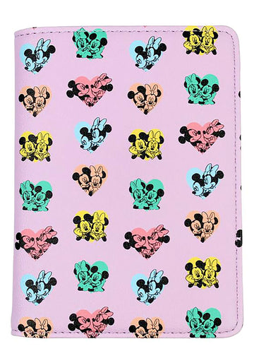 Porta Pasaporte Mickey and Minnie Heart Passport Holder