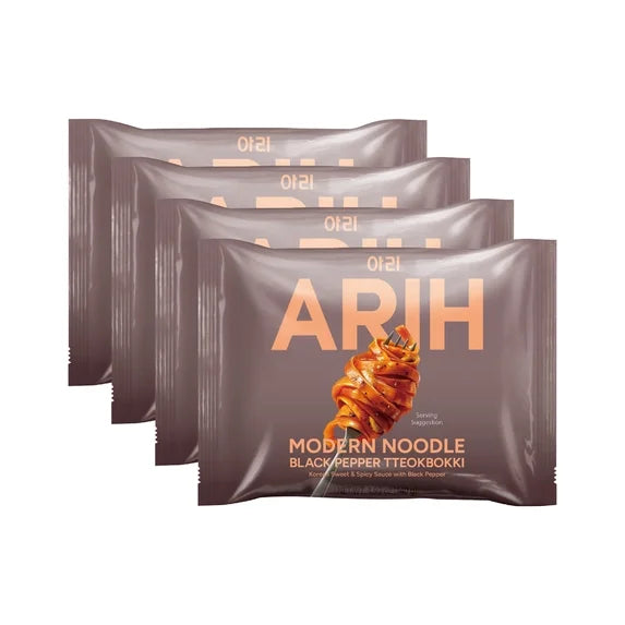 ARIH Ramen BTS Fideos Modernos, Fideos sin Caldo Fusión Coreano-occidental, BTS Paquete de 4