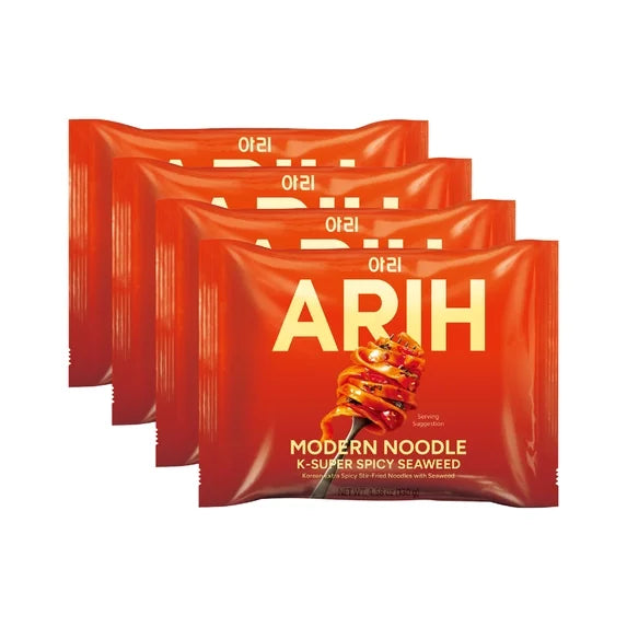 ARIH Ramen BTS Fideos Modernos, Fideos sin Caldo Fusión Coreano-occidental, BTS Paquete de 4