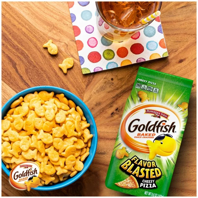 Goldfish Flavor Blasted Xtra Cheesy Pizza Crackers, 6.6 oz. Bag