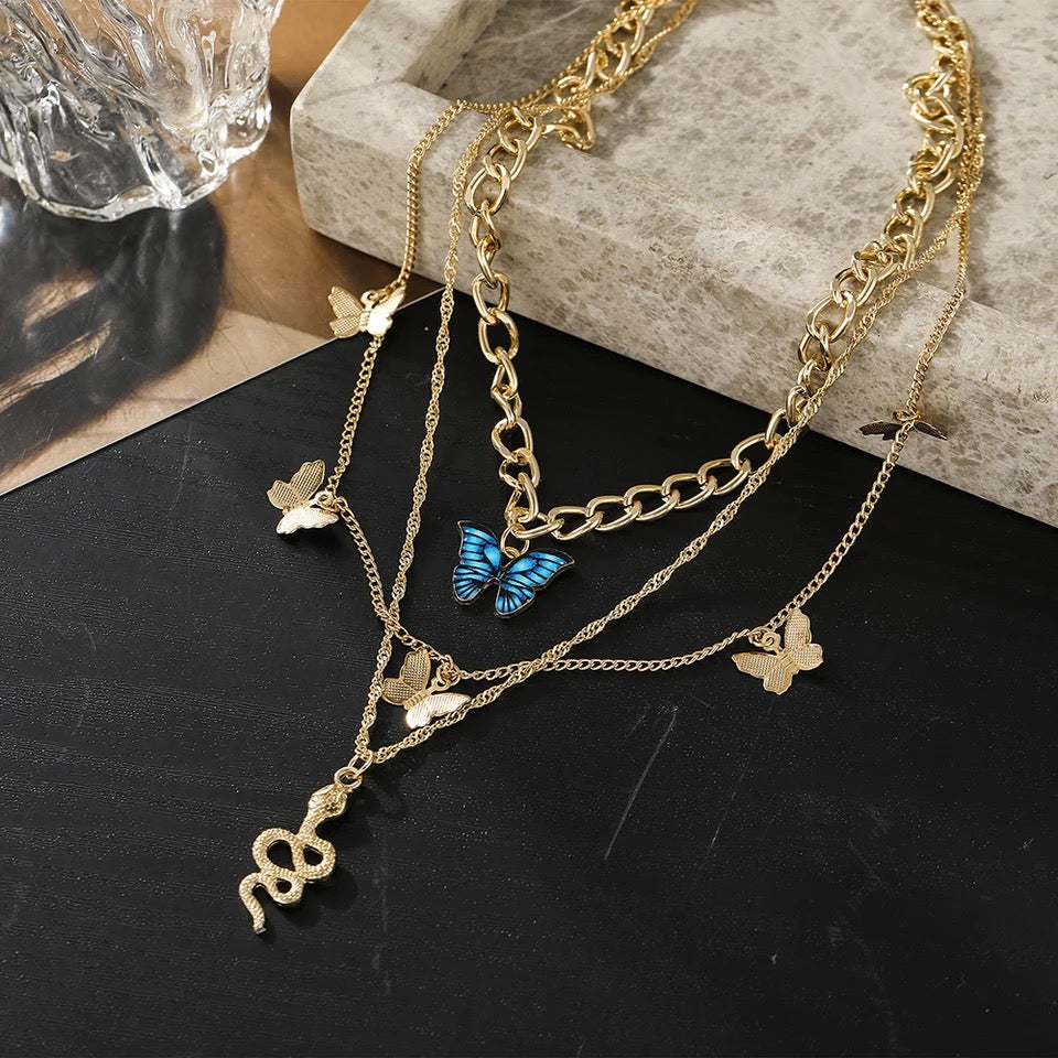 Collar Mariposas Y Serpientes Layers