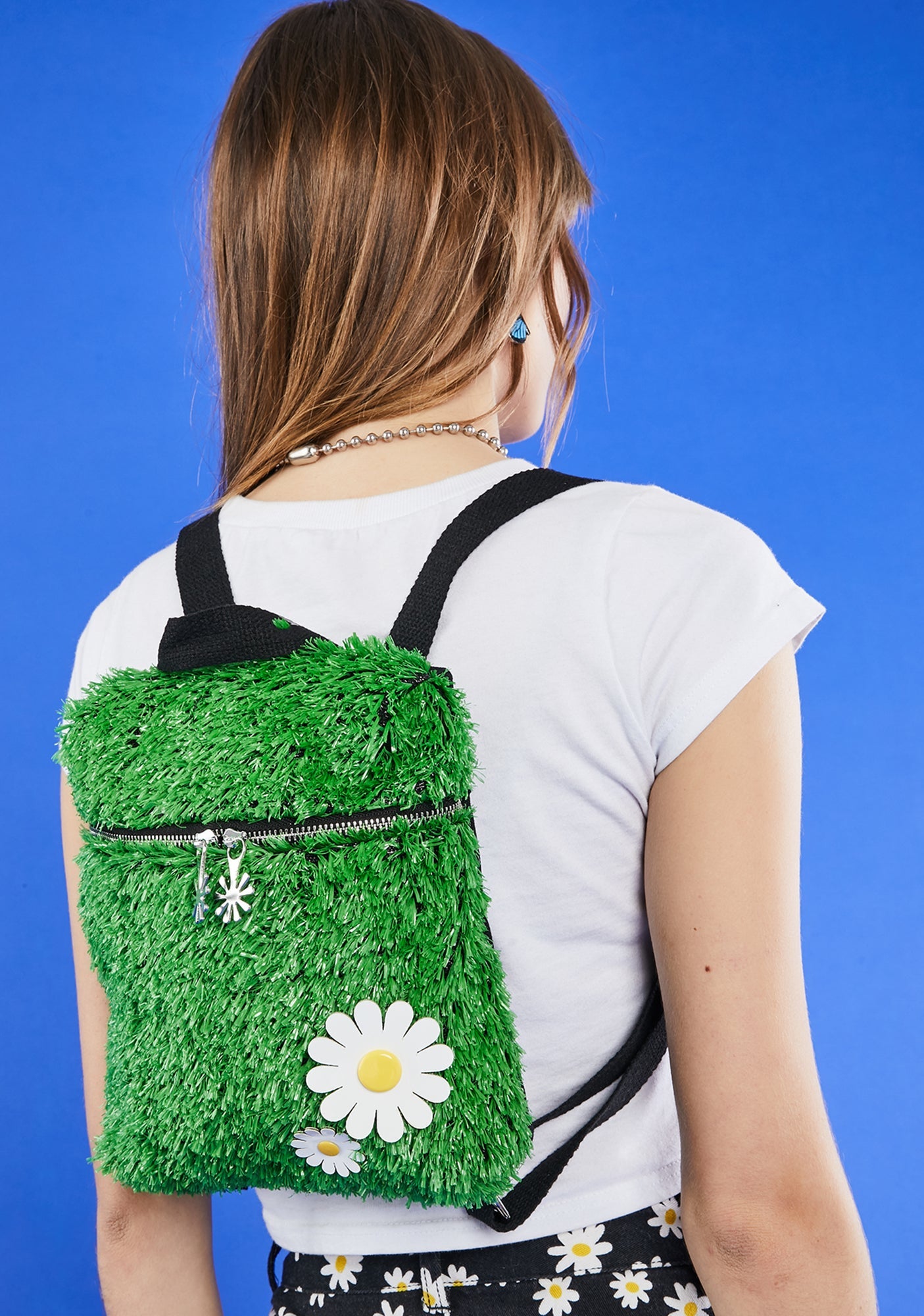 Mochila Zacate Jardin Verde Flores Bolsa Cesped