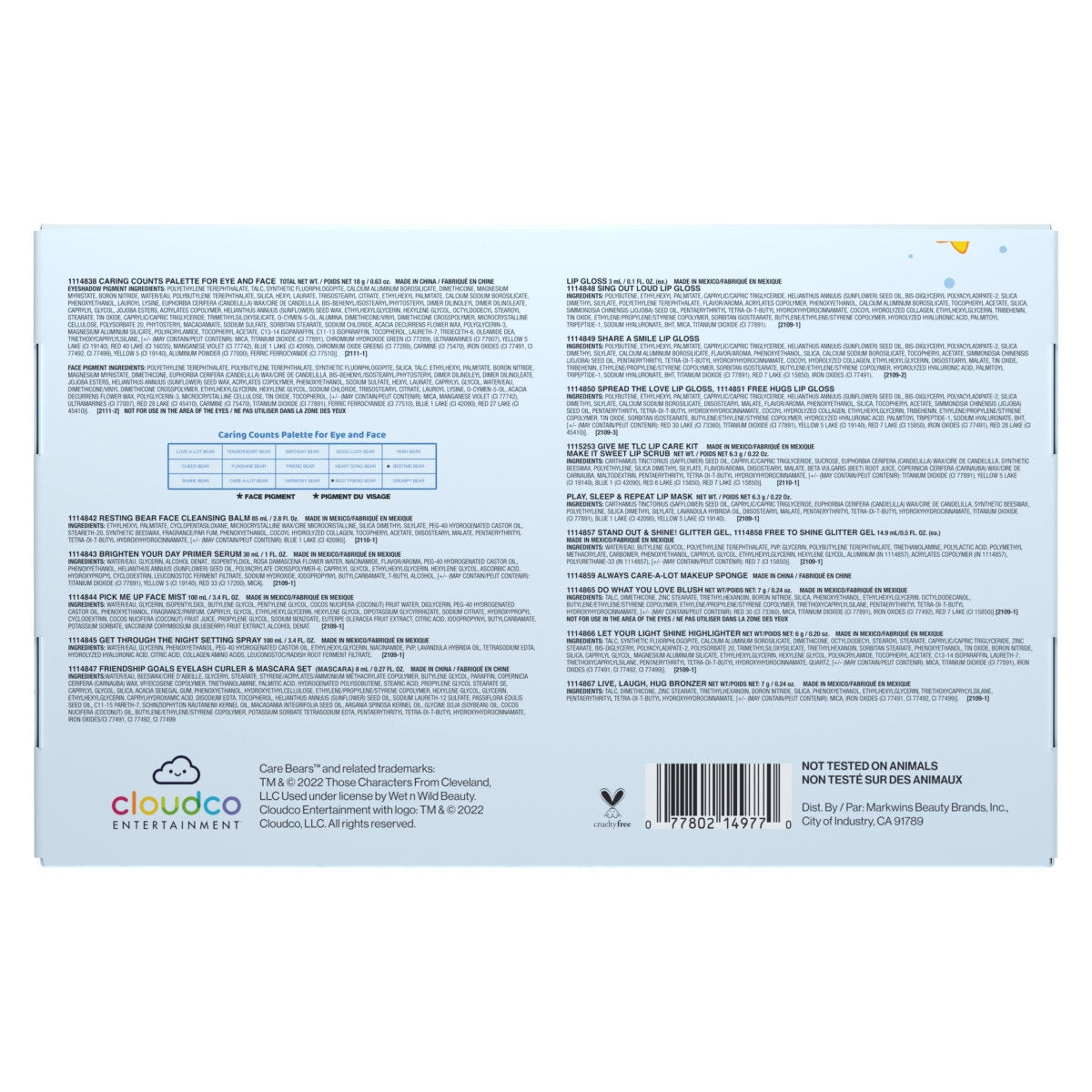 Care Bears Set Maquillaje Wet n Wild Ositos Cariñositos PRE ORDEN