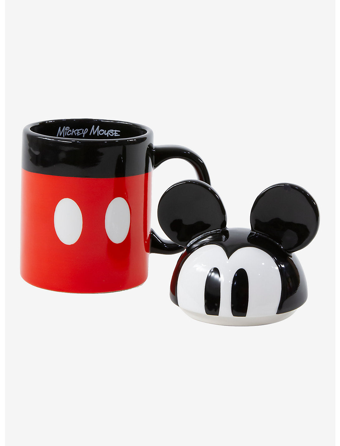 Mickey Mouse Taza Figura Con Tapadera Ceramica