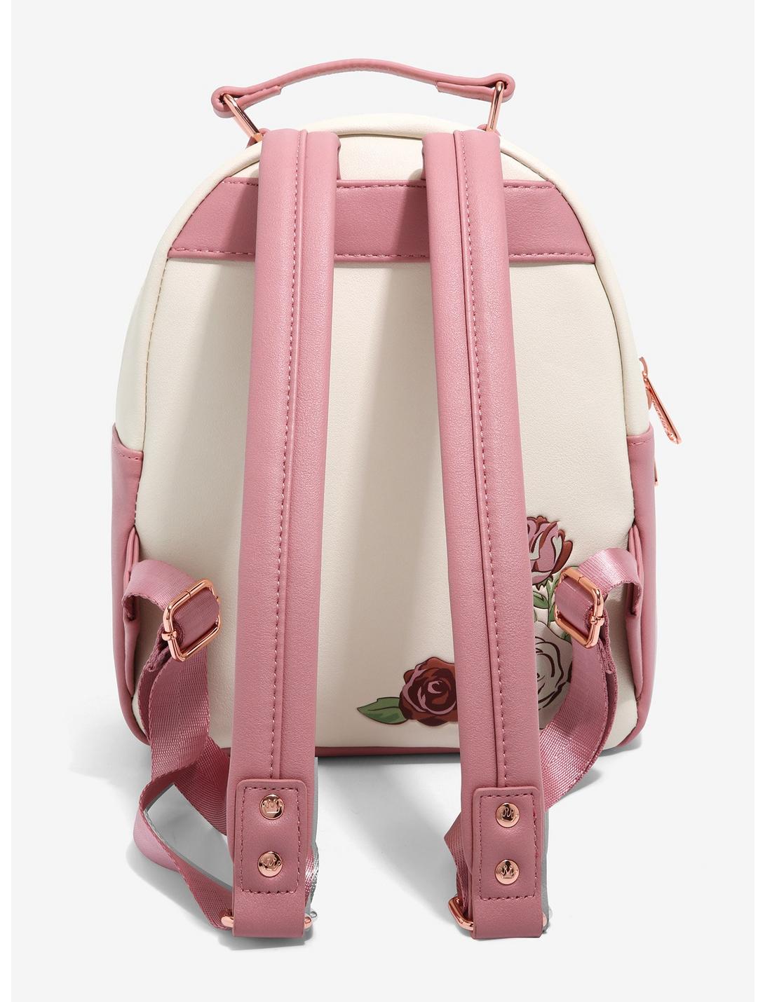 La Bella Y La Bestia Mochila Flores Rosas