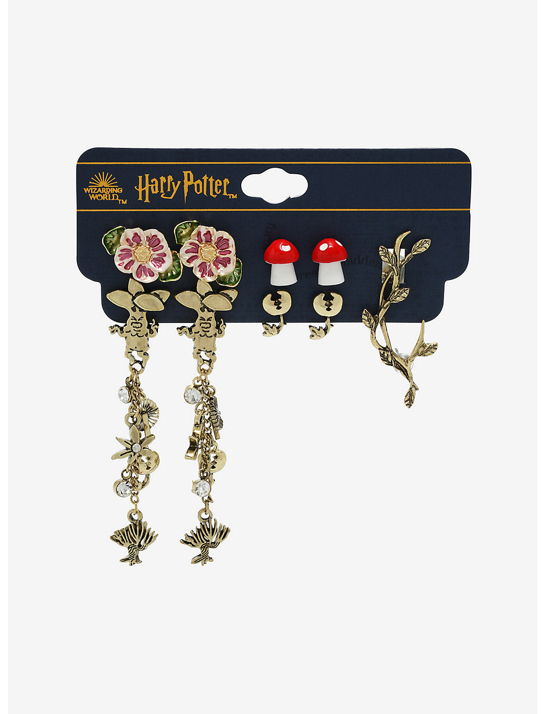 Harry Potter Set De Aretes Herbologia