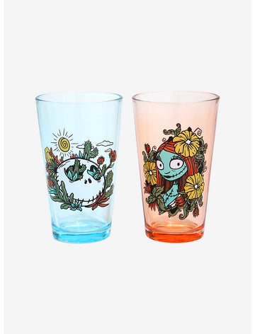Extraño Mundo De Jack Set De Vasos Cristal Jack y Sally