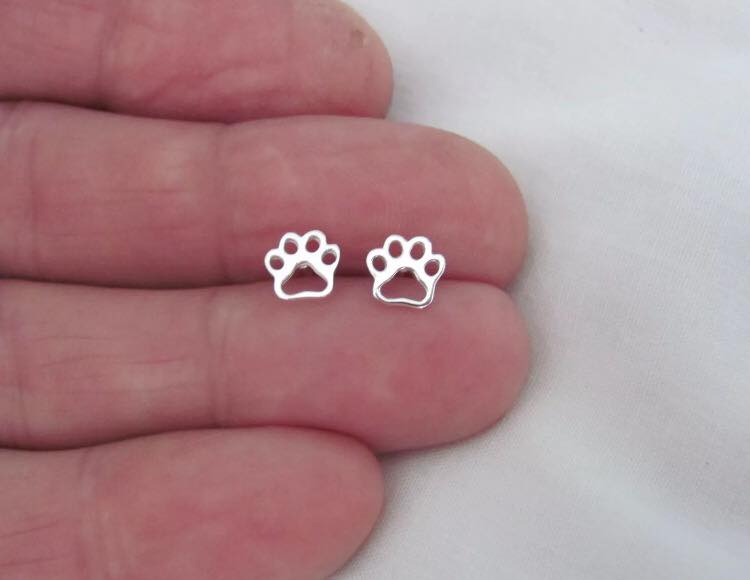 Aretes Huellita De Perro Plata