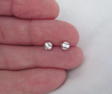 Aretes De Béisbol Plata