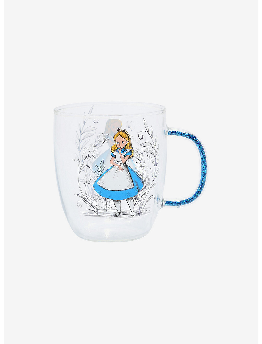 Alicia En El Pais De Las Maravillas Taza Cristal Glitter