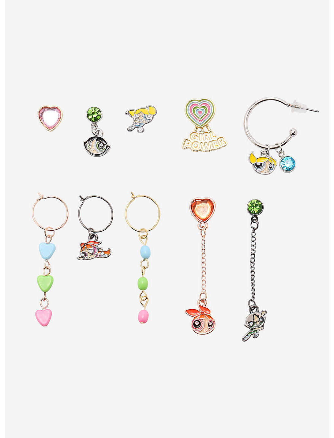 Chicas Super Poderosas Set De Aretes Mismatch