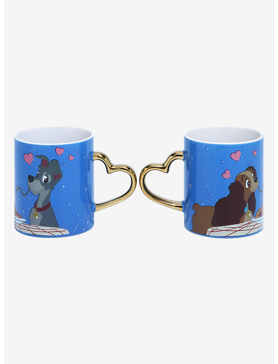 La Dama Y El Vagabundo Set De Taza Pareja Corazon