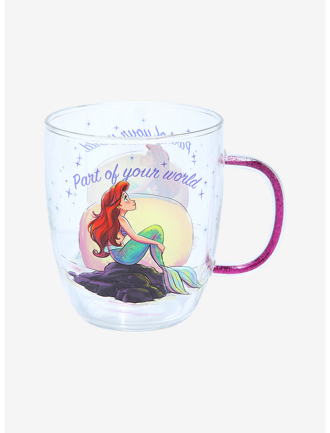 La Sirenita Taza Ariel Glitter Cristal