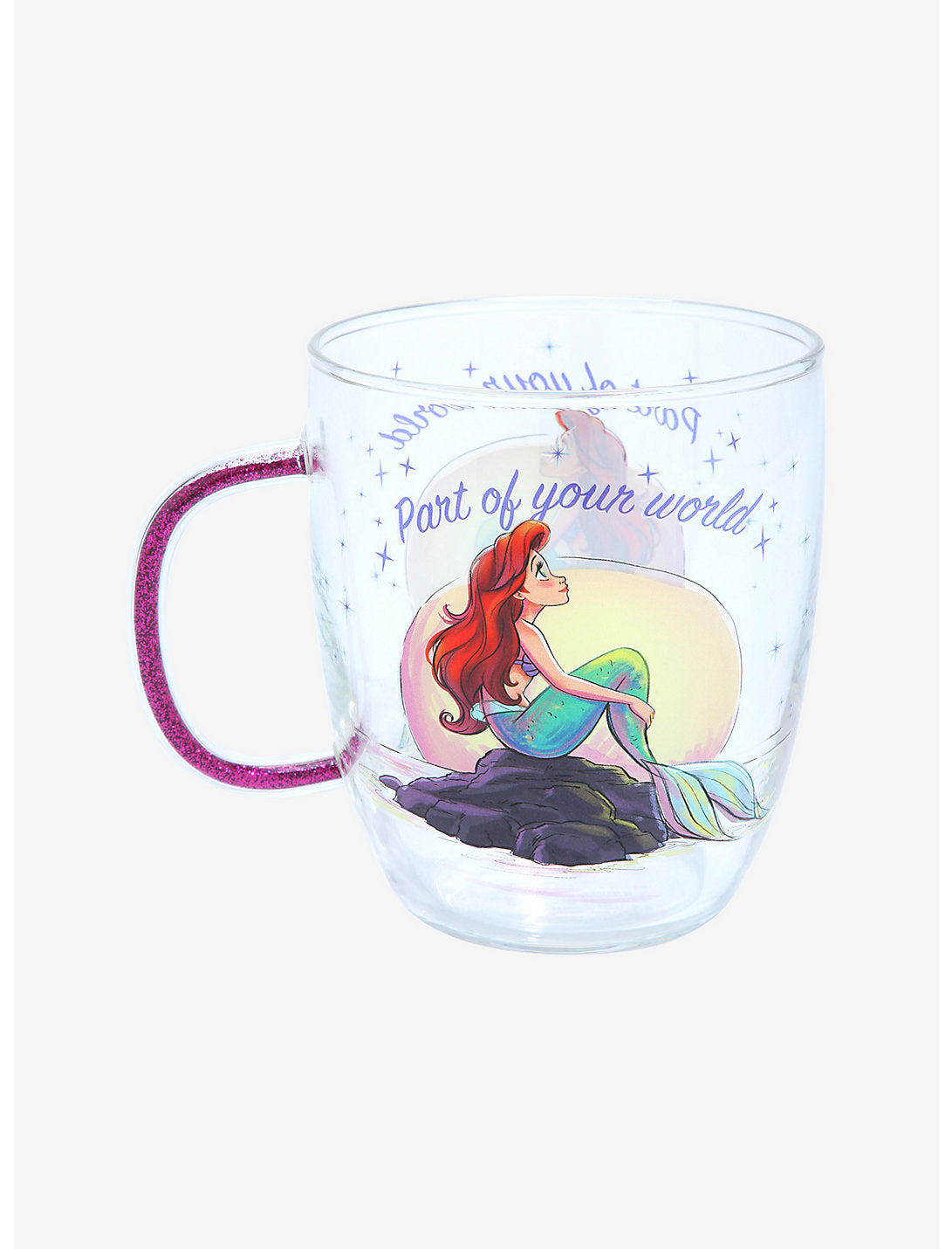 La Sirenita Taza Ariel Glitter Cristal