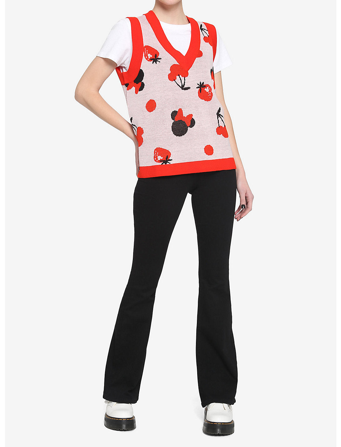 Minnie Mouse Sueter Chaleco Cerezas