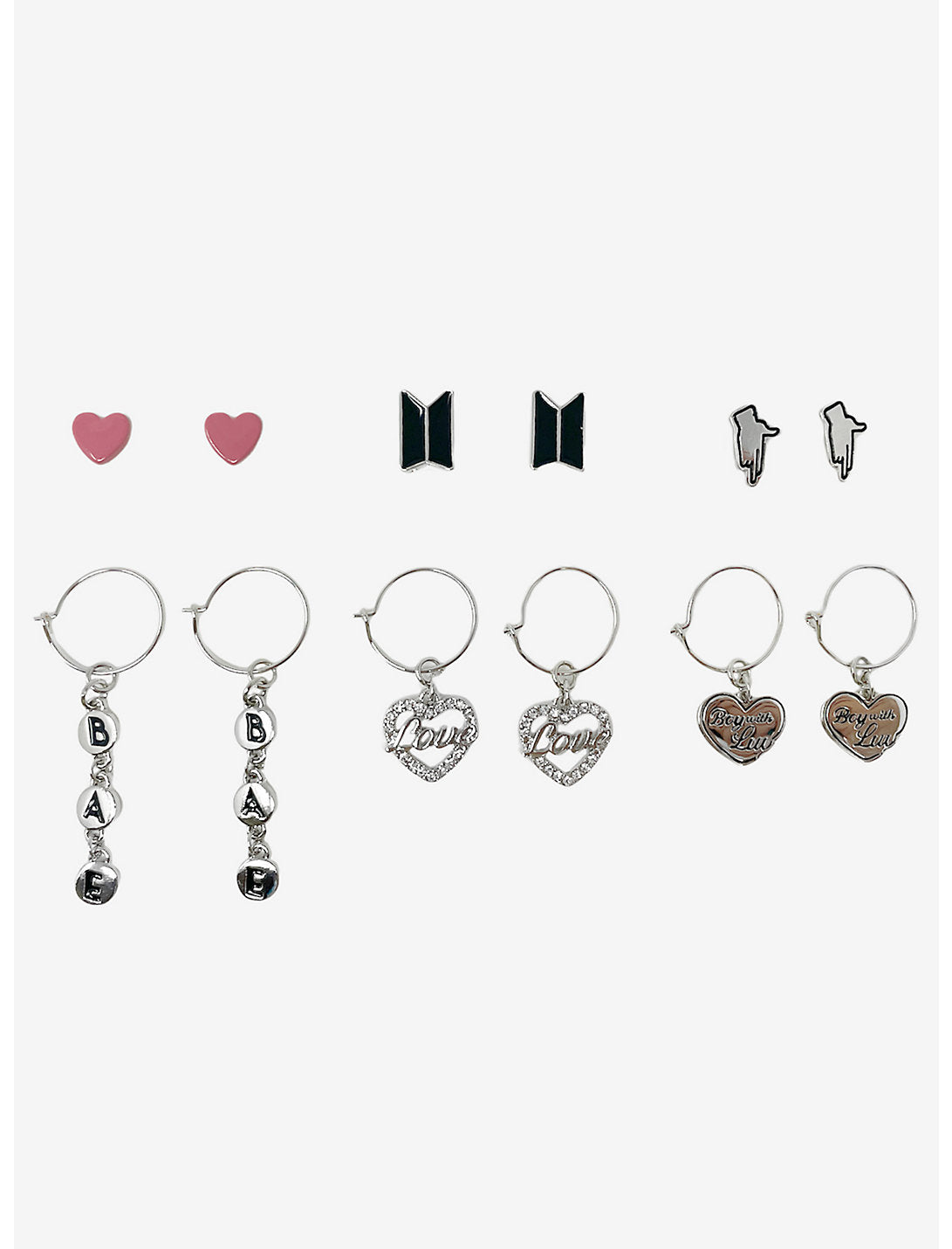 BTS Set De Aretes Hoops