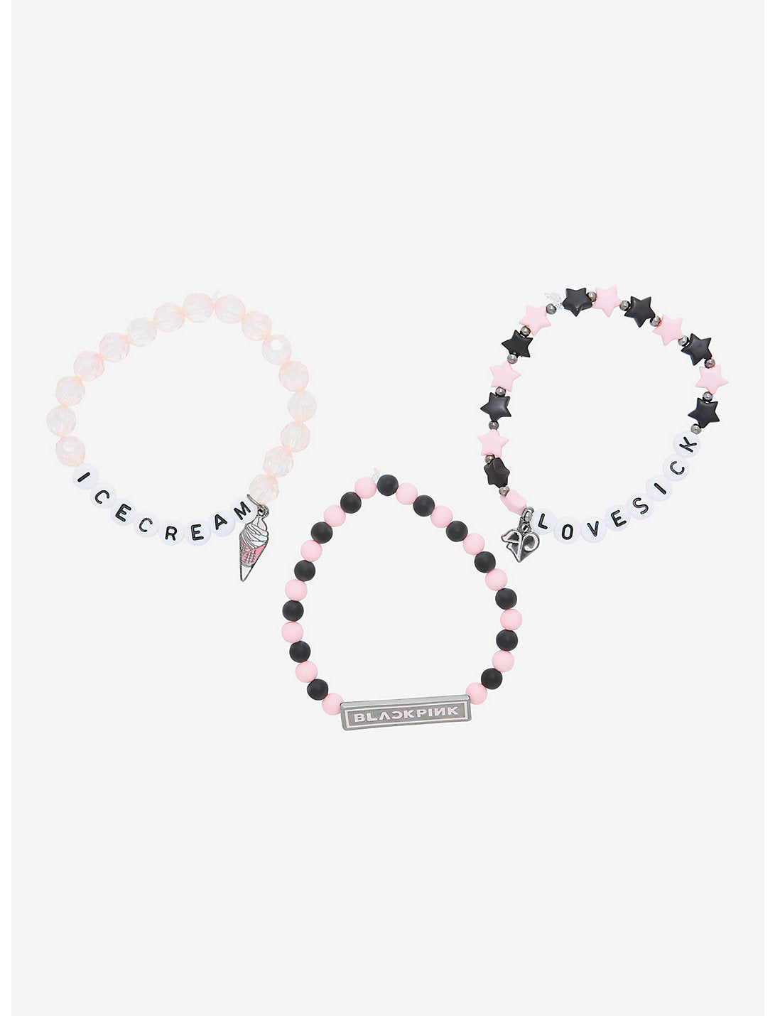 Black Pink Set De Brazaletes