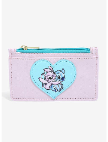 Stitch Y Angel Tarjetero Y Monedero Corazon