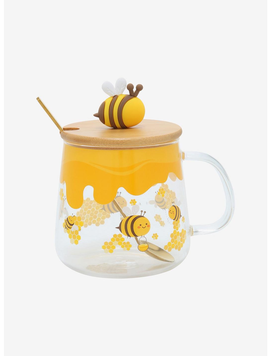 Taza Abeja Con Tapadera Y Cuchara Abejita Miel