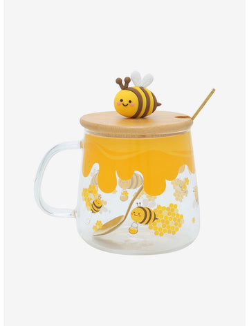 Taza Abeja Con Tapadera Y Cuchara Abejita Miel