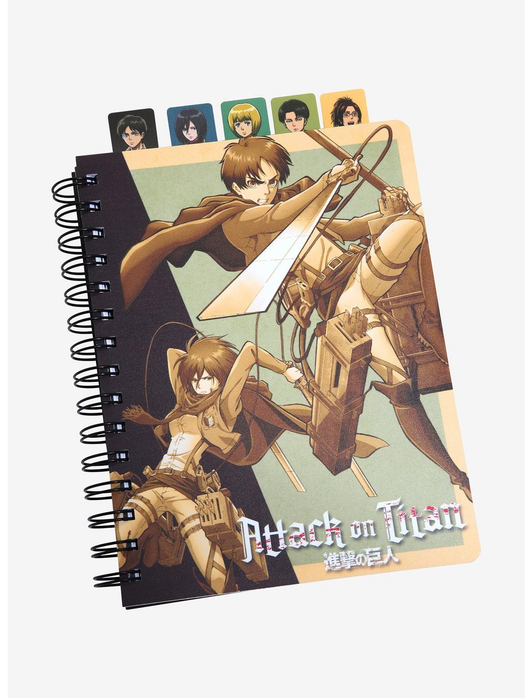 Attack On Titan Cuaderno Separadores Personajes
