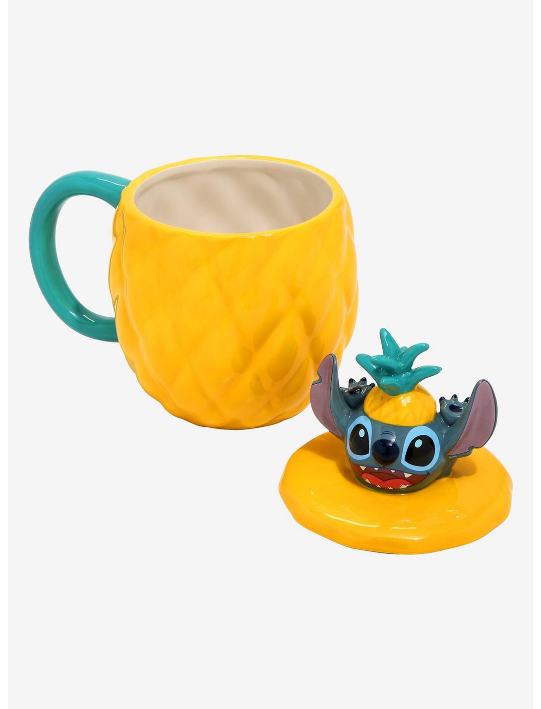 Stitch Taza Piña Con Tapadera