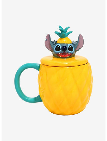 Stitch Taza Piña Con Tapadera