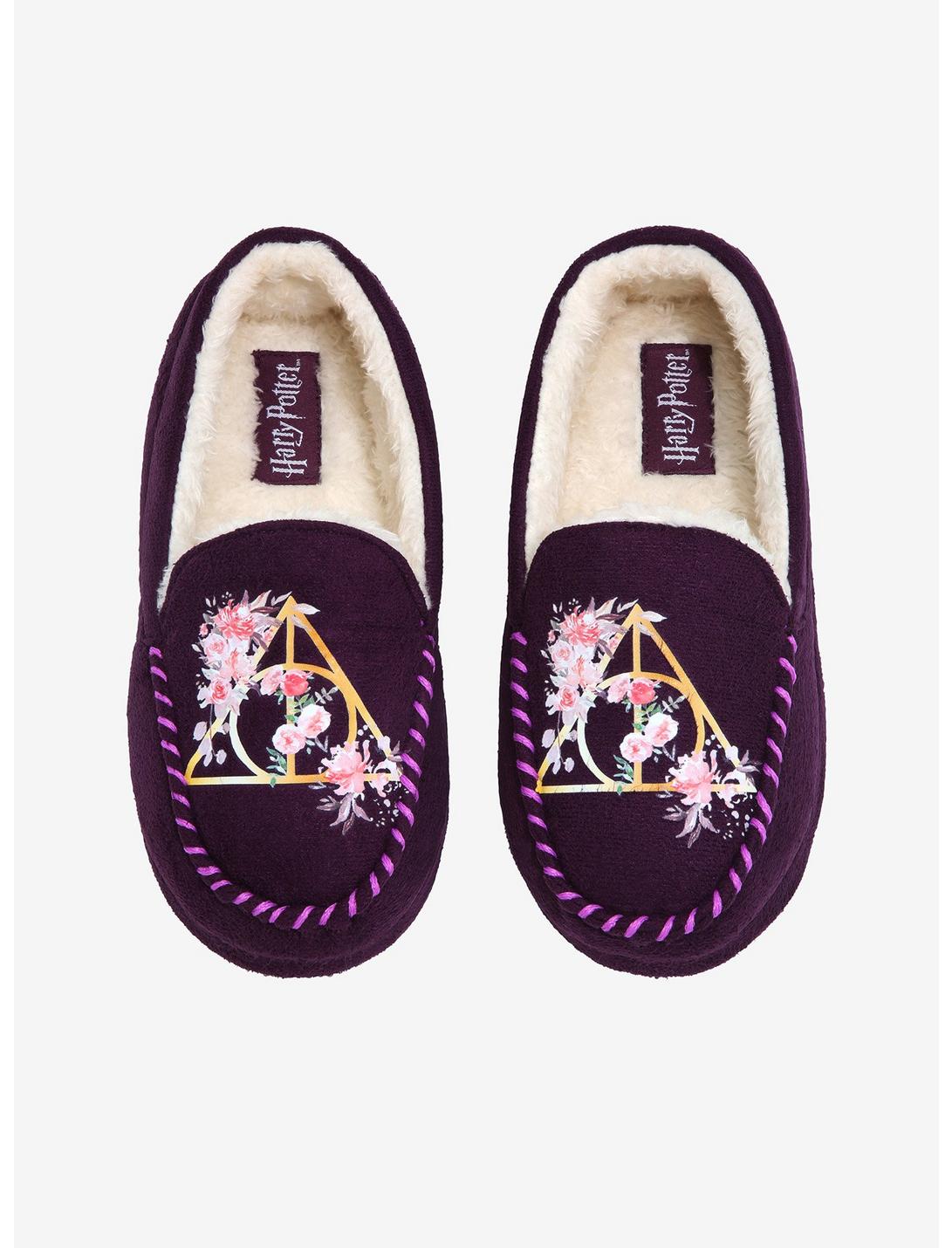 Harry Potter Pantunflas Mocasines Floral Deathly Hallows