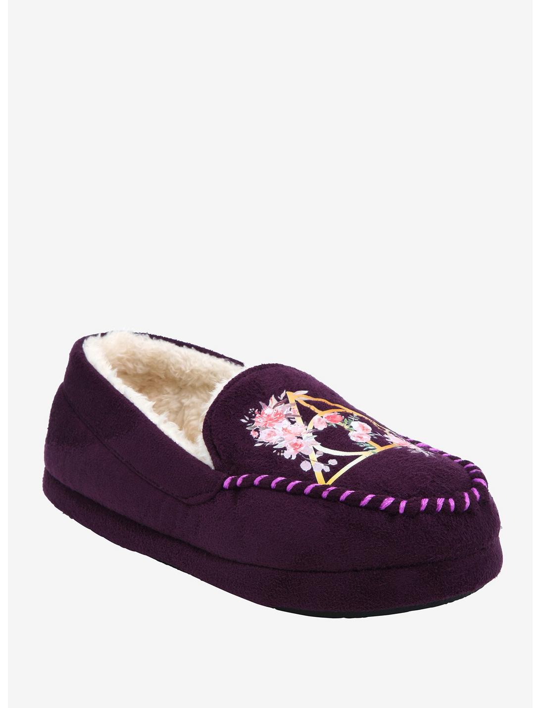 Harry Potter Pantunflas Mocasines Floral Deathly Hallows