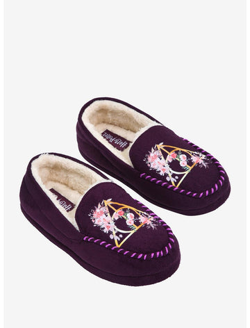 Harry Potter Pantunflas Mocasines Floral Deathly Hallows