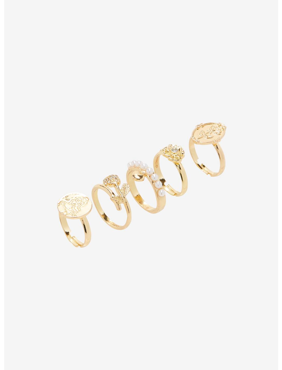 La Bella Y La Bestia Set De Anillos