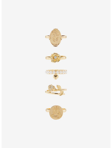 La Bella Y La Bestia Set De Anillos