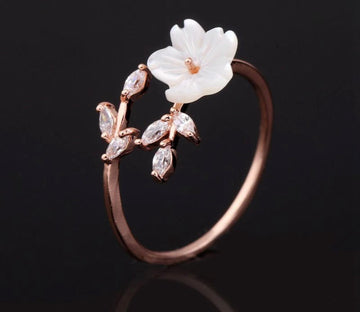 ANILLO PEARL FLOWER RING FLOR BLANCA