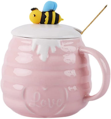 Abeja Taza Y Cuchara Miel Color Rosa