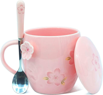 Taza Con Tapadera Sakura Kawaii