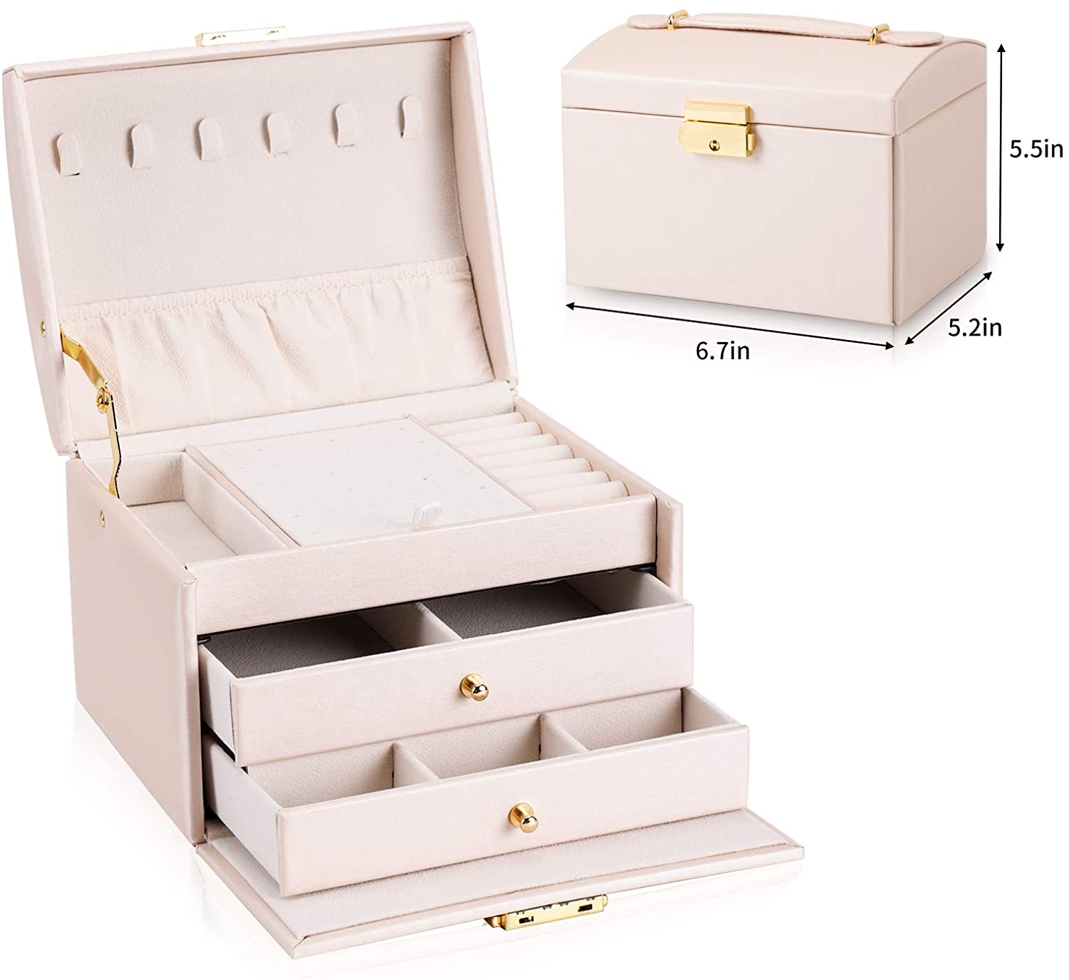 Joyero Organizador Caja Rosa