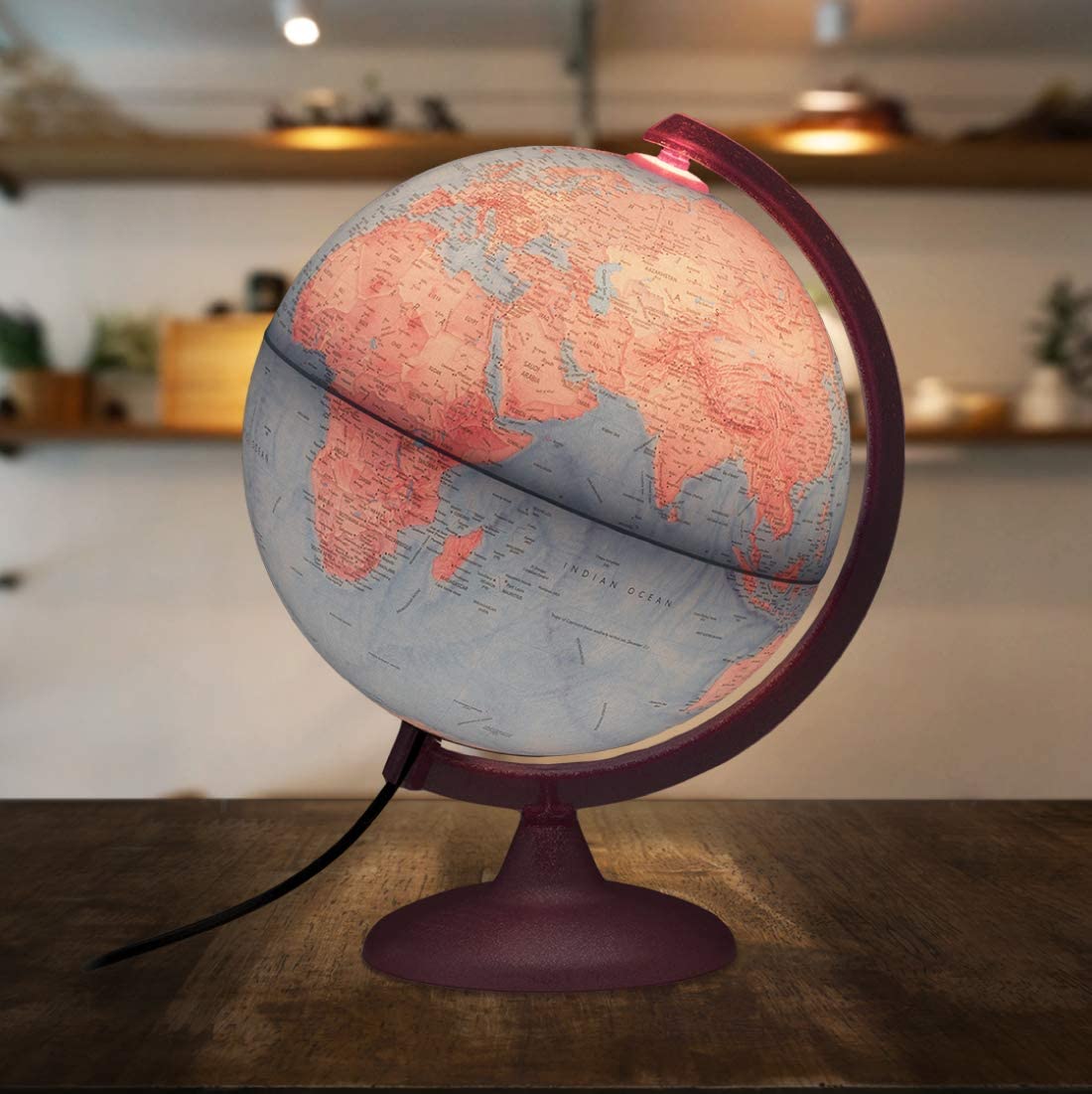 Globo Terraqueo Rosa Animales Safari