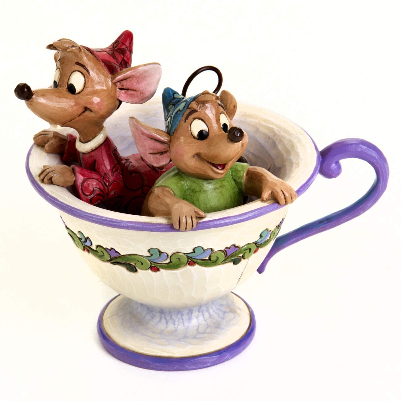 Cenicienta Taza Decorativa Jaq y Gus Figura Resina de Piedra