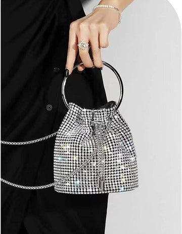 Bolsa Diamantes Dorakk Plateada