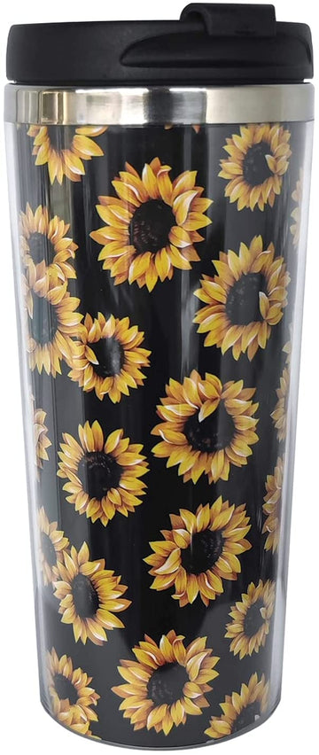 Termo Girasol Taza Tumbler Flores Alrededor